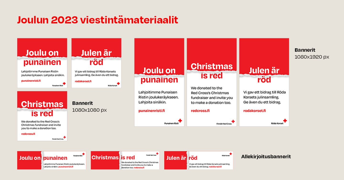 Example of corporate communication materials for Christmas 2023