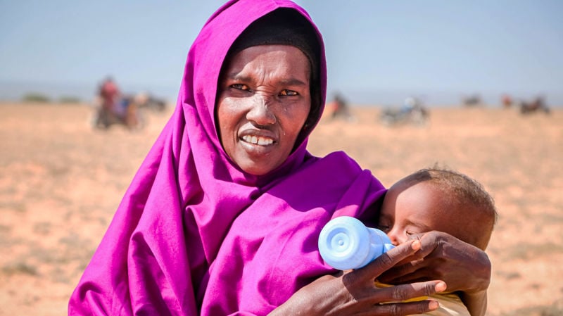 Conflict and drought force people to leave their homes in Somalia